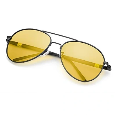 Image of SODQW Night Driving Glasses, Vision Anti Glare Safety Glasses Polarised Yellow Lens for Day and Driving, UV404 Protection