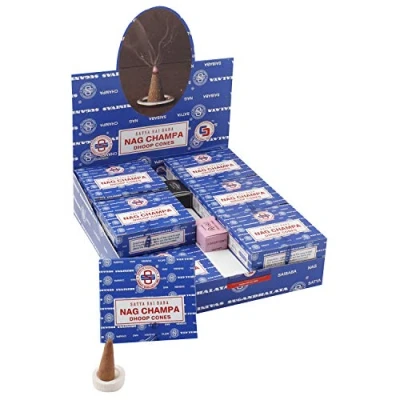 Image of Satya 01431 Nag Champa Incense Dhoop Cones, 12 Packs x Pieces