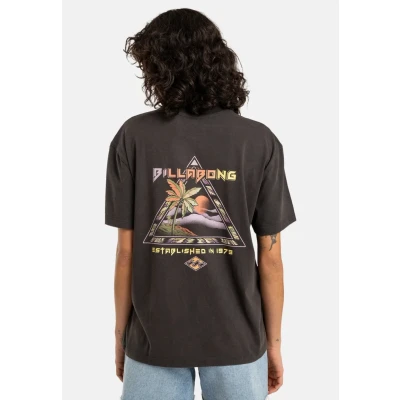 Image of Billabong Short Sleeved T Shirt Retro Surfin Young Womens Black XS