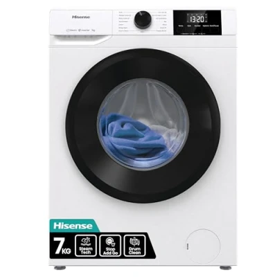 Image of Hisense WF1G7021BW Freestanding 7 KG Front Load Durable Inverter Washing Machine, Steam Wash Quick 15 Programs 1200 RPM White Energy Rating B