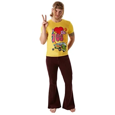 Image of Rubie&#039;s Official I Love The 70&#039;s T Shirt, Adult Costume Medium Halloween