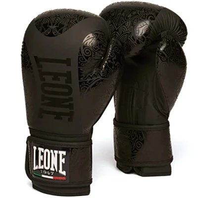 Image of LEONE 1947, Maori Boxing Gloves, Unisex Adult, Black, 10 OZ M, GN070
