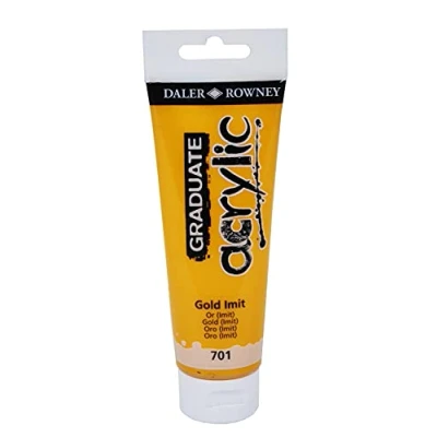 Image of Daler Rowney Graduate Acrylic Paint, Plastic Tube, 4oz 120 ml, Gold Imitation