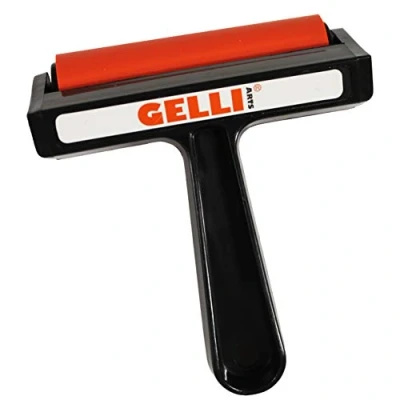 Image of Gelli Arts Brayer, Red/Black, Medium