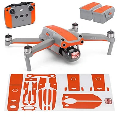 Image of Wrapgrade Skin compatible with DJI Air 2S Accent Color B (NEON ORANGE)