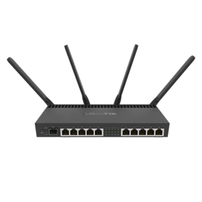 Image of Mikrotik RB4011iGS+5HacQ2HnD IN Router (2.4 GHz/5 GHz, Wi Fi 5 802.11ac, 1733 Mbit/s, 802.11a,Wi 802.11ac,802.11ad,802.11g, 4 802.11n, Gigabit Ethernet, 10,100,1000 Mbit/s)