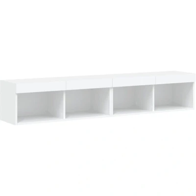 Image of vidaXL TV Cabinets with LED Lights 2 pcs White 80x30x30 cm
