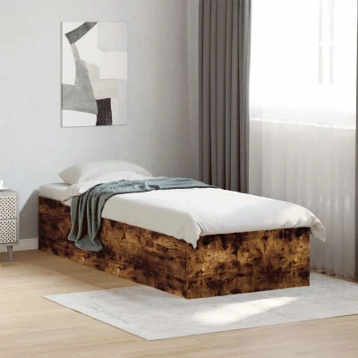 Image of vidaXL Bed Frame without Mattress Smoked Oak 90x200 cm
