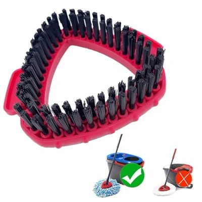 Image of Spin Mop Scrubber Head Replacement Compatible with Vileda Turbo System, 1Pc for 2Tank, Triangle Scrub Cleaning Brush, Scrubbing Brush Floor Deck Wall Bathroom and Kitchen