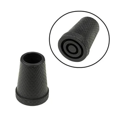 Image of Pair 16mm Black Ferrules for Carbon Fibre Walking Sticks and Canes