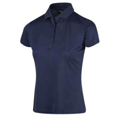 Image of Island Green Women&#039;s IGTS1851 Golf Essentials Ladies Comfort Fit Stretch Breathable Sports Micro Pique Polo Shirt, Navy, UK 10