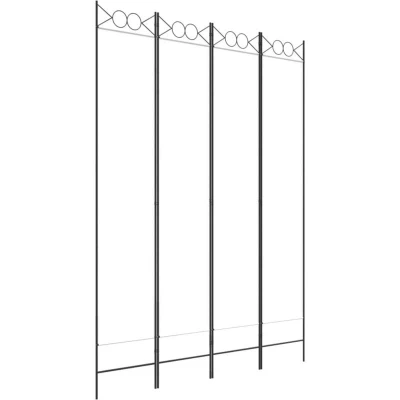 Image of vidaXL 4 Panel Room Divider White 160x220 cm Fabric