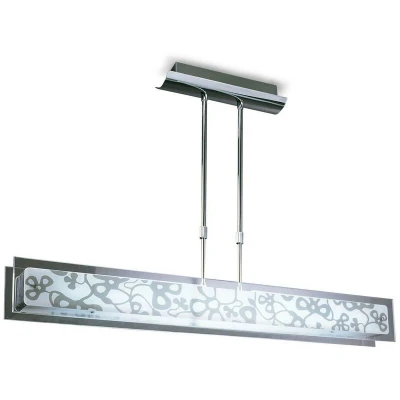 Image of Euphoria Linear Pendant 2 Light T5, Polished Chrome, Opal White Glass, NOT LED, CFL Compatible