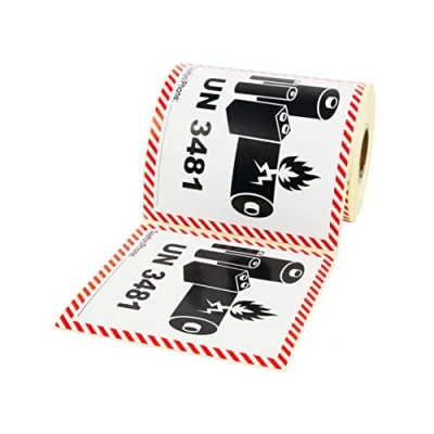 Image of Prolac UN 3481 Dangerous Goods Sticker Contains Lithium Ion Batteries, Pack of 250, 100 x mm, Self Adhesive, Labels, Labels Good Stickers