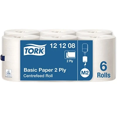 Image of Tork Basic Centrefeed Wiping Paper White M2, Multipurpose Towels, 6 x 121.5m, 121208