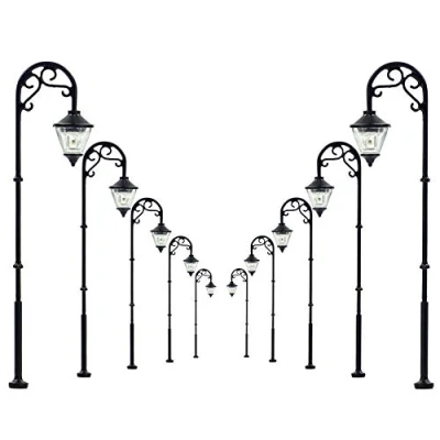 Image of LYM55 10pcs 1:87 Model Railway Train HO Scale Lamp Post Single Head Street Lights LEDs NEW Miniature Warm White