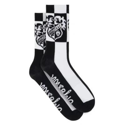 Image of Cinelli Crest Black &#039;n&#039; White Cycling Socks, Black/White, L/XL