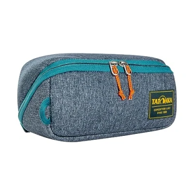 Image of Tatonka Square Zip Pouch M (2L) Foldable Washing Bag with 2 Zippered Mesh Pockets, No PFC/PFAS, 10 x 25 9 cm, Navy, Hinged Wash