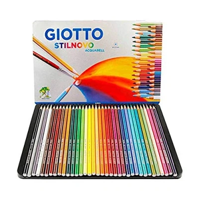 Image of GIOTTO Stilnovo Acquarell Watercolour Colouring Pencils, 36 Assorted Colours, Ideal for Children, Parties and Schools