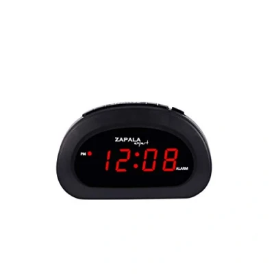 Image of ZAPALA Expert LED Digital Alarm Clock, Desk Bedside Clock with Snooze Function, Battery Backup and Mains Powered (Black)