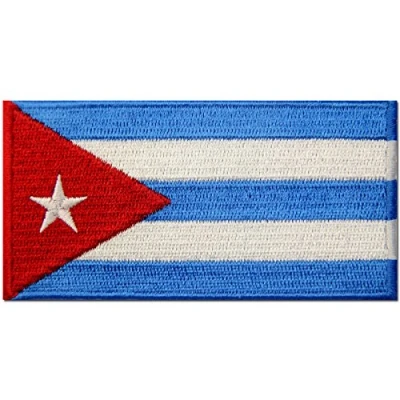 Image of Cuba Flag Embroidered Patch Cuban Iron On Sew National Emblem