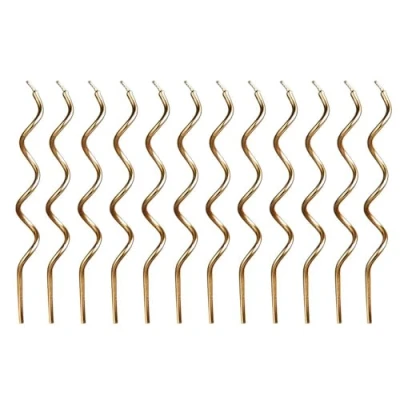 Image of Hootyballoo 12 Pack Gold Curly Candles Birthday Celebration Partyware HBMM1105