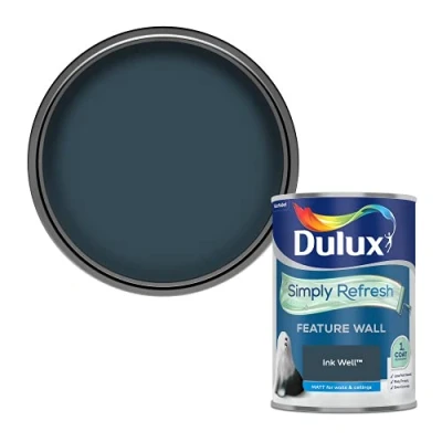 Image of Dulux Simply Refresh Feature Wall Matt Emulsion Paint, 5569242, Ink Well 1.25 L
