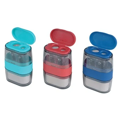 Image of Helix Balance Duo Two Hole Pencil Sharpener and Eraser (Assorted Colours)