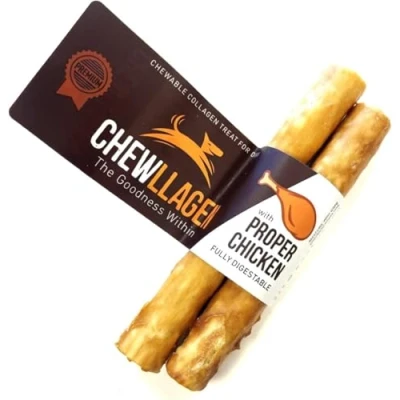 Image of Chewllagen Chicken Medium Roll 5&quot; (Pack of 1 x 2 Total) Healthy Choice Dog Chew and Treat SLCP
