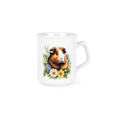 Image of Floral Guinea Pig Mug Pet Animals &amp; Flowers Nature Gifts Creatures Great Small Wildlife Themed Present Tea Coffee Hot Drinks Ceramic Cup