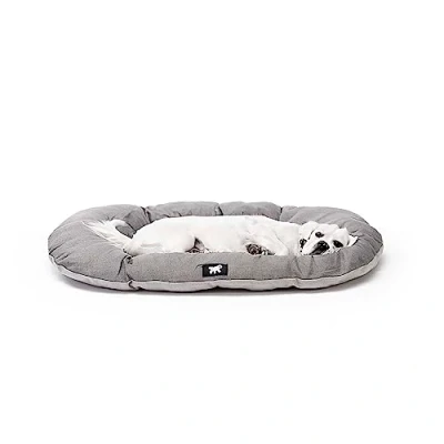 Image of Ferplast Dog Bed Cushion Medium with Antibacterial and Antiviral Protection Washable, 78 x 50 cm. Grey