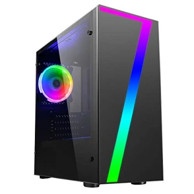 Image of OCHW Seven RGB Ultra Fast Family Home Office Gaming PC: Desktop Computer, AMD Athlon 3000G Quad Thread Processor ATI Radeon HD Vega 3 Graphics 1TB Hard Drive, 32GB RAM Wifi, Windows 10 PRO
