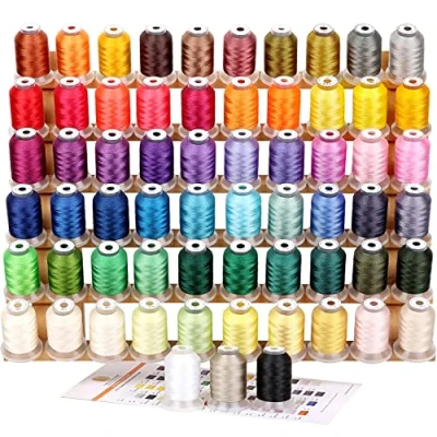 Image of New brothread 63 Brother Colours Polyester Machine Embroidery Thread Kit 500M (550Y) Each Spool for Babylock Janome Singer Pfaff Husqvarna Bernina and Sewing Machines