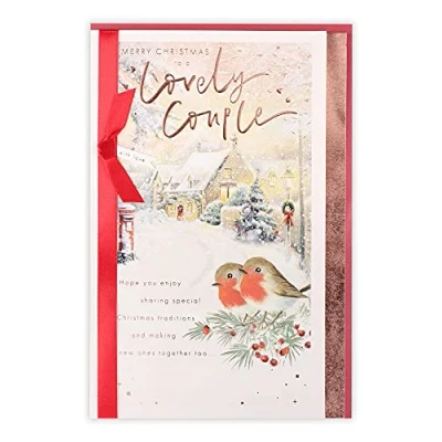 Image of Clintons: To Both Robins On Branch Christmas Card, Multi Colour, 171 x 260, 1182037