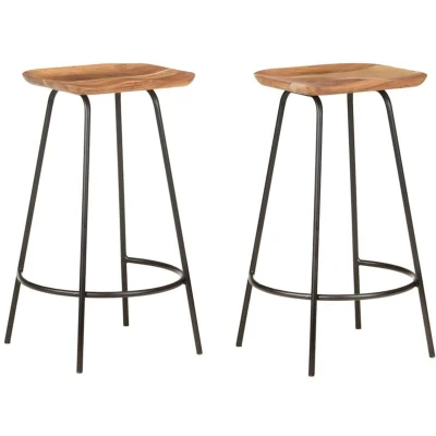 Image of vidaXL Bar Stools 2 pcs Solid Acacia Wood