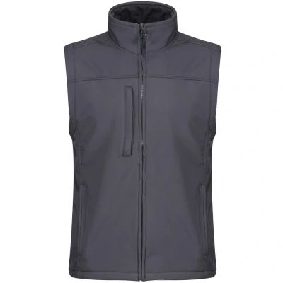 Image of Regatta Mens Flux Softshell Bodywarmer / Sleeveless Jacket Water Repellent And Wind Resistant (Seal Grey) Size Small