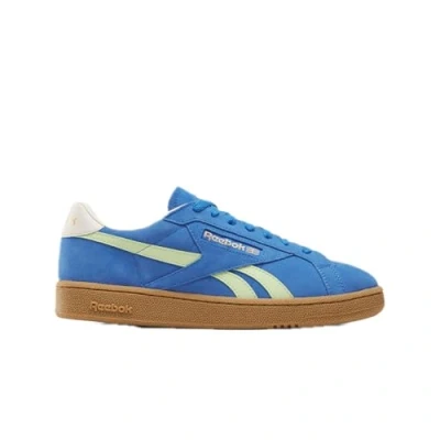 Image of Reebok Classic CLUB C Grounds UK Unisex Trainers, Size: 4, Kineticblue/astrolime/vintagechalk Suede