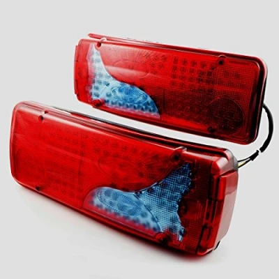 Image of 24/7Auto 2x 12V rear tail recovery LED lights for truck lorry trailer tipper van 400mm