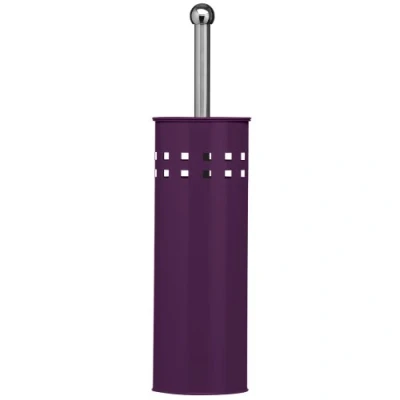 Image of Purple Toilet Brush and Holder Square Design Bathroom Accessories