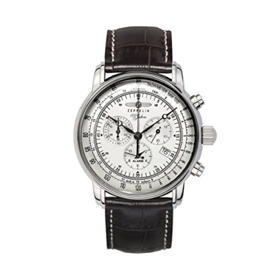 Image of Zeppelin Men&#039;s Analogue Quartz Watch with Leather Strap 76801