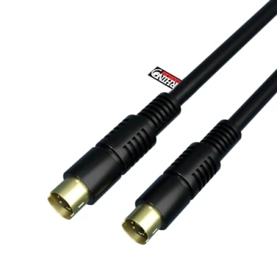 Image of rhinocables S Video Male to Cable SVHS Lead Super TV, Camcorder, Graphics 4 Pin Mini Din Wire VHS Gold Plated Plugs (1.5m)