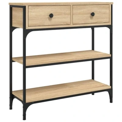 Image of vidaXL Console Table, Side Table for Living Room, Hallway with Adjustable Feet, Sofa Industrial Style, Sonoma Oak Engineered Wood