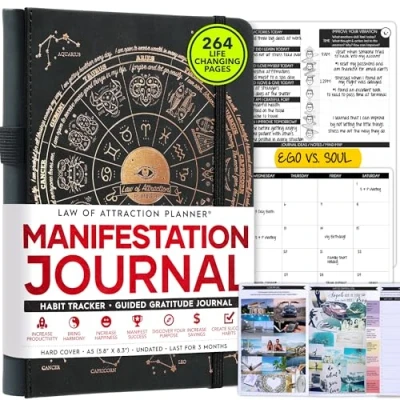 Image of Daily Self Care and Manifestation Journal A 5 Minute Journal, 90 Day Planner Journey, Creating Your Dream Life, Vision Board, Guided &amp; Personal Gratitude Undated