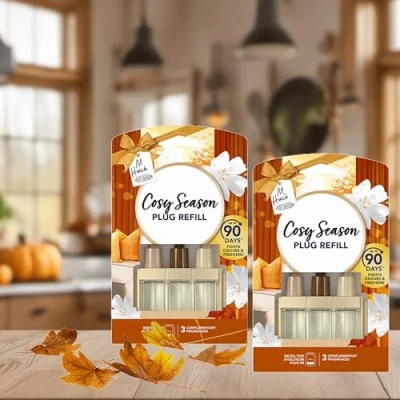 Image of 3volution Plug in Refill Bundle 2 x 20ml Cosy Season Air Freshener Diffuser Refills. Fresheners for Home with Topline Card. Scent Booster Room Spray Fragrance