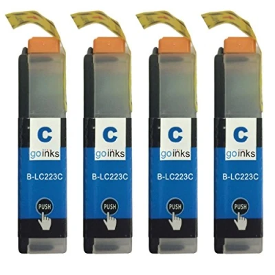 Image of Go Inks 4 Cyan Ink Cartridges to replace Brother LC223C Compatible/non OEM for DCP &amp; MFC Printers