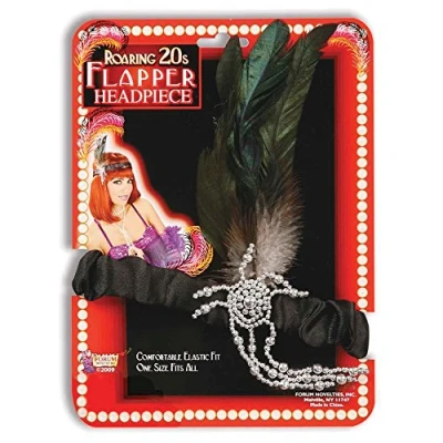 Image of Fancy Dress, Black 20&#039;s Feather Flapper Head Band