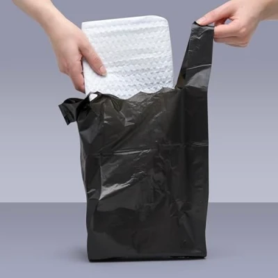 Image of 200 x ALIA Black LARGE Adult Incontinence Nappy Sacks EXTRA Easy Tie Handles Sanitary Disposable Bags 2 Packs of 100