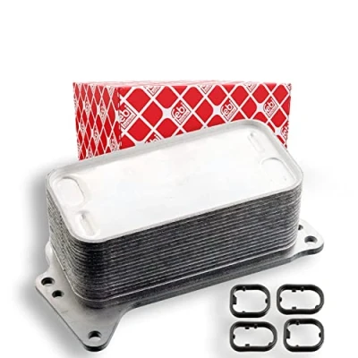 Image of 11428510856, 11428510856S1, 11428580681, 11428580681S1 Oil Cooler FEBI BILSTEIN 105959 with gaskets/seals BMW: 4 Coupe, 5 Saloon, 3 Saloon