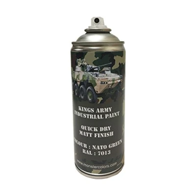 Image of Kings Army Nato Green Ral 7013 Military Matt Spray Paint 400ml Vehicle Paint, Airsoft, Paintball, Model Maker