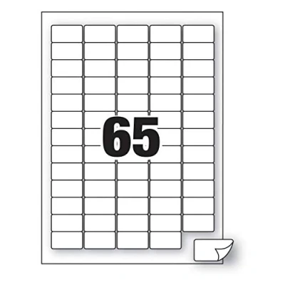 Image of indigo® Multipurpose White A4 Labels 100 Sheets Per Box Inkjet, Laser, and Copier (65 Label Sheet (38.1 x 21.2mm))